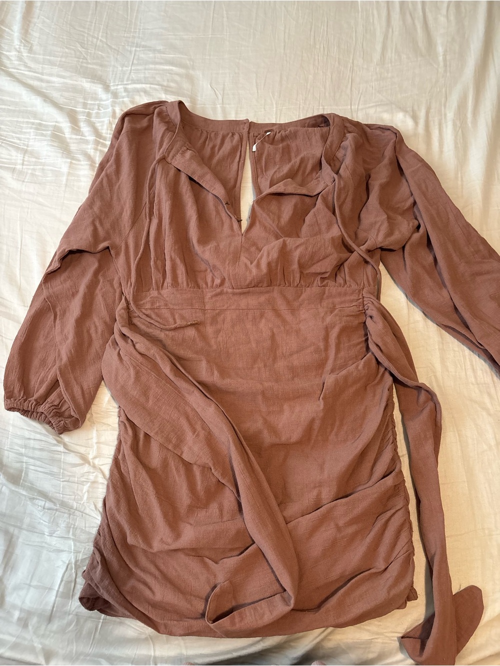 Free People Mauve Long Sleeve Wrap Dress